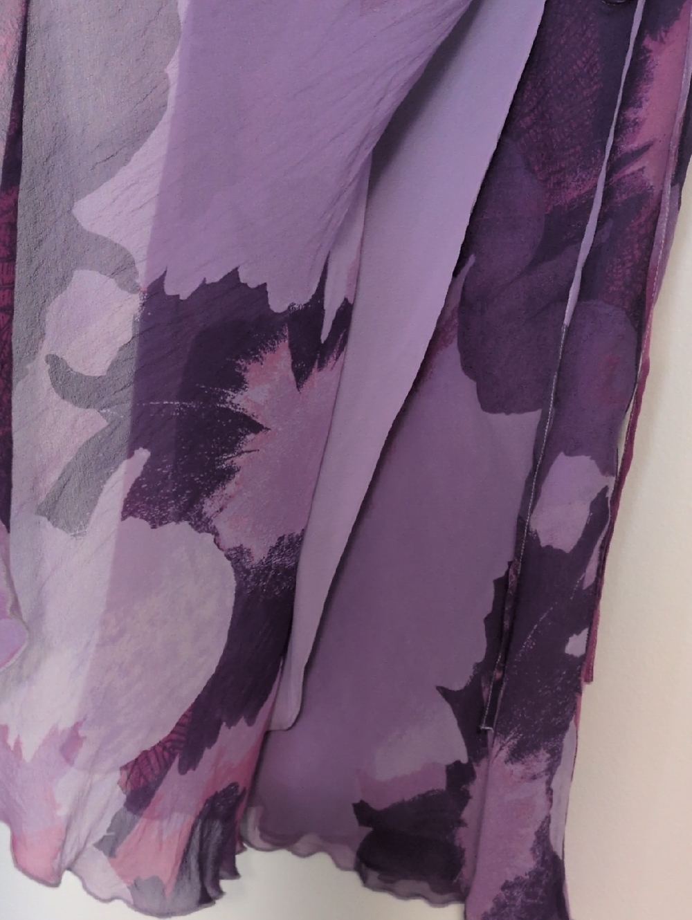 Vintage Express Purple Silk Wrap Skirt - Picture 6 of 11